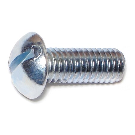 Midwest Fastener 3/18"-16 x 1 in Slotted Round Machine Screw, Zinc Plated Steel, 10 PK 60162
